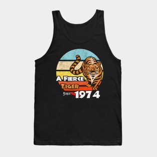 Year of the Tiger 1974 Fierce Vintage Chinese New Year Zodiac Tank Top